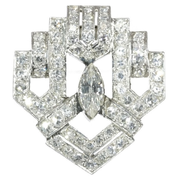 Stunning Art Deco diamond clip brooch